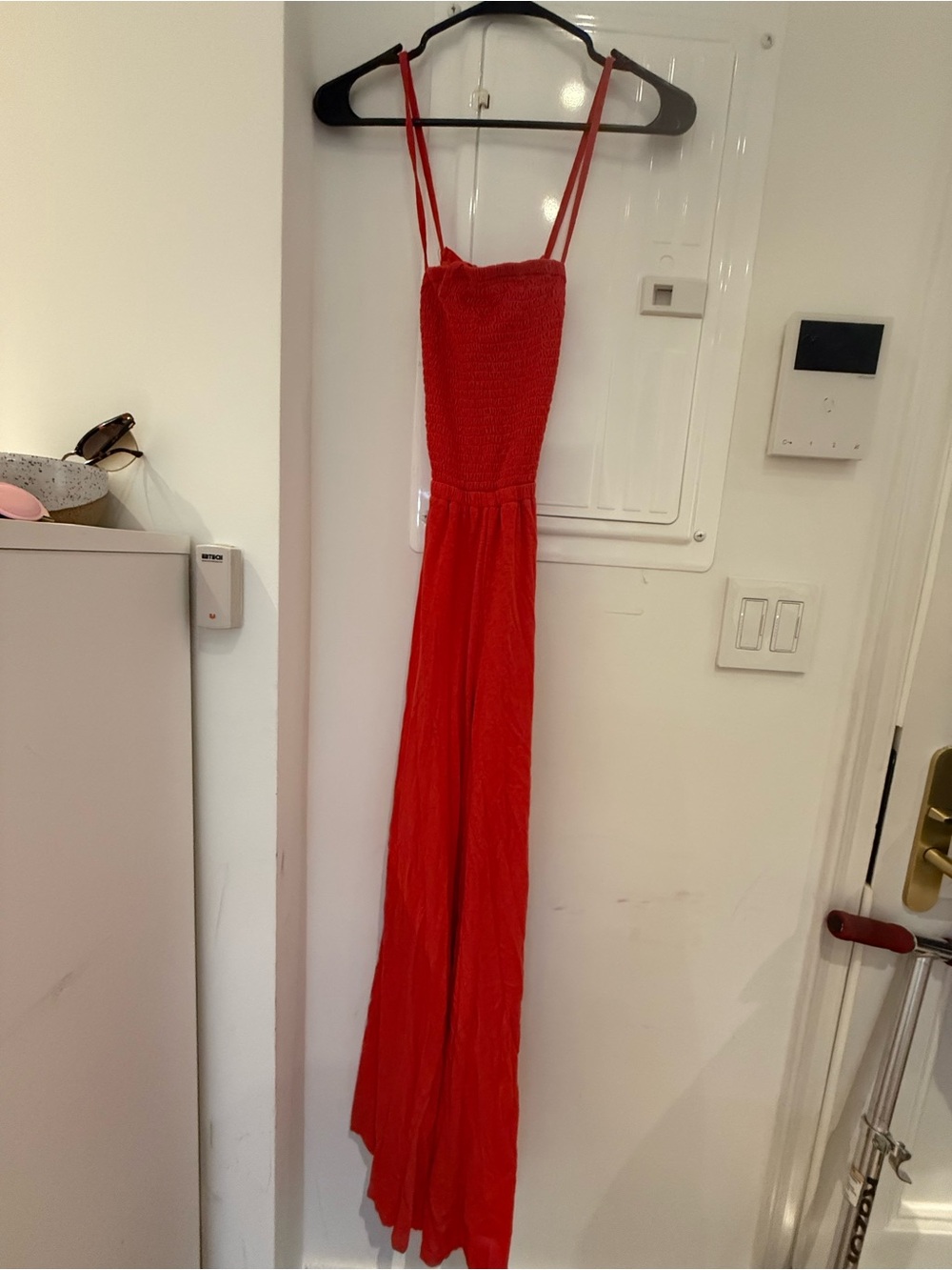 American Eagle Outfitters Red Spaghetti-Strap Maxi Dress